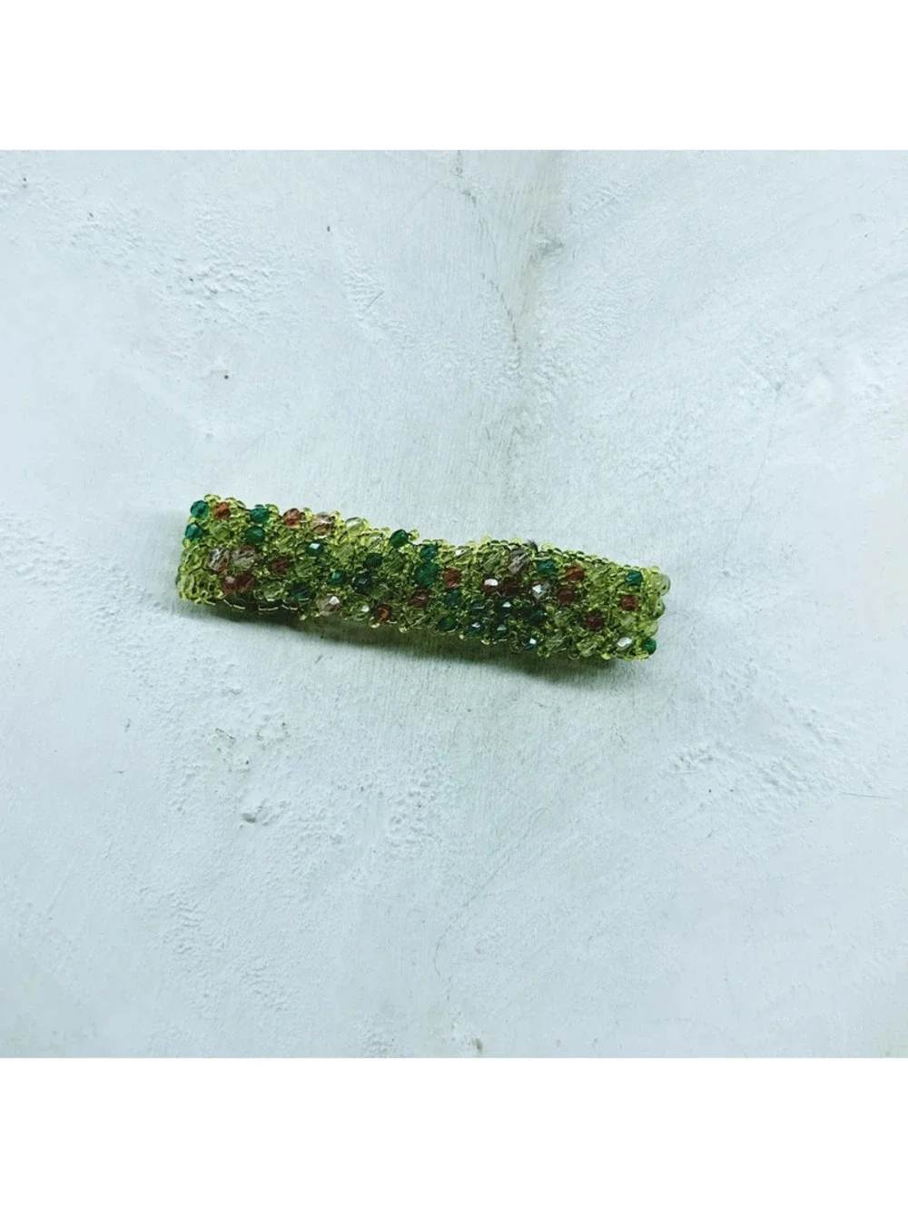 1027mc. Green Glass Seed Bead Bracelet